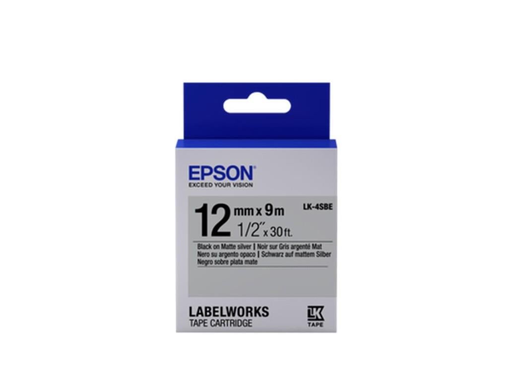 EpsonEpson LK-4SBE Gümüş Üzeri Siyah 12mm 9Metre Etiket8715946611327