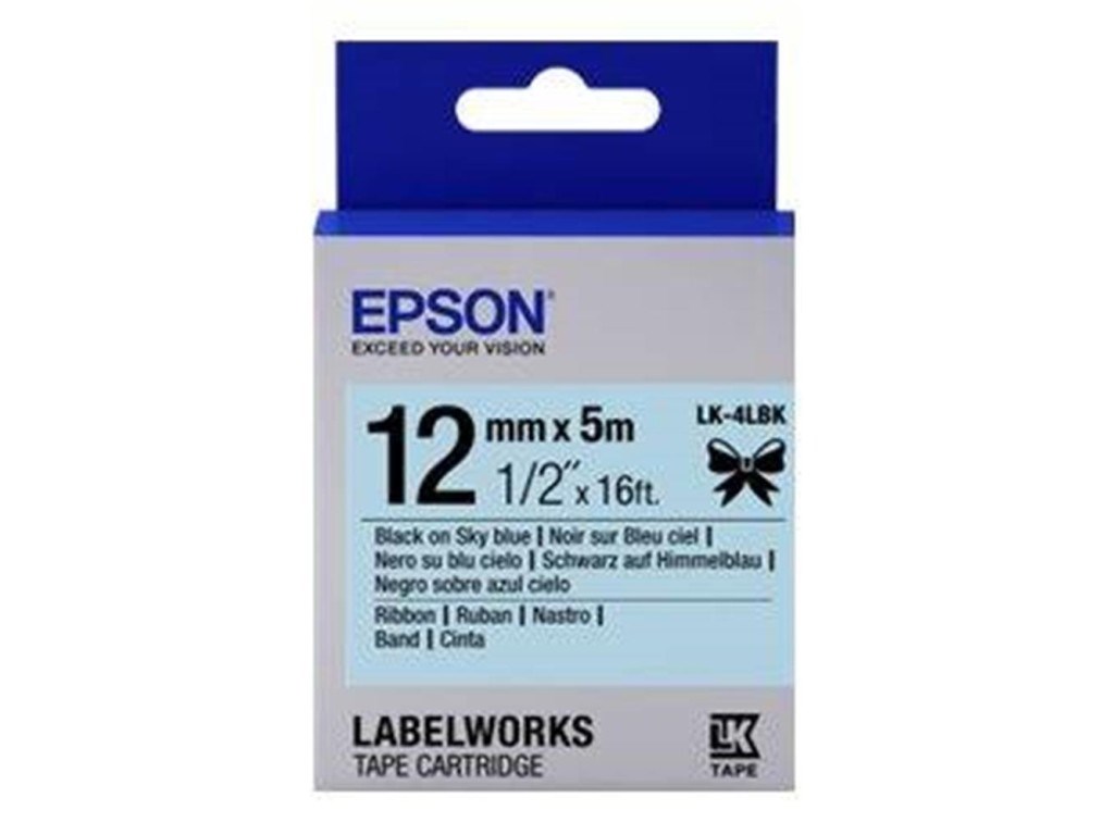 EpsonEpson LK-4WLN Beyaz Üzeri Mavi 12mm 9Metre Etiket8715946611372