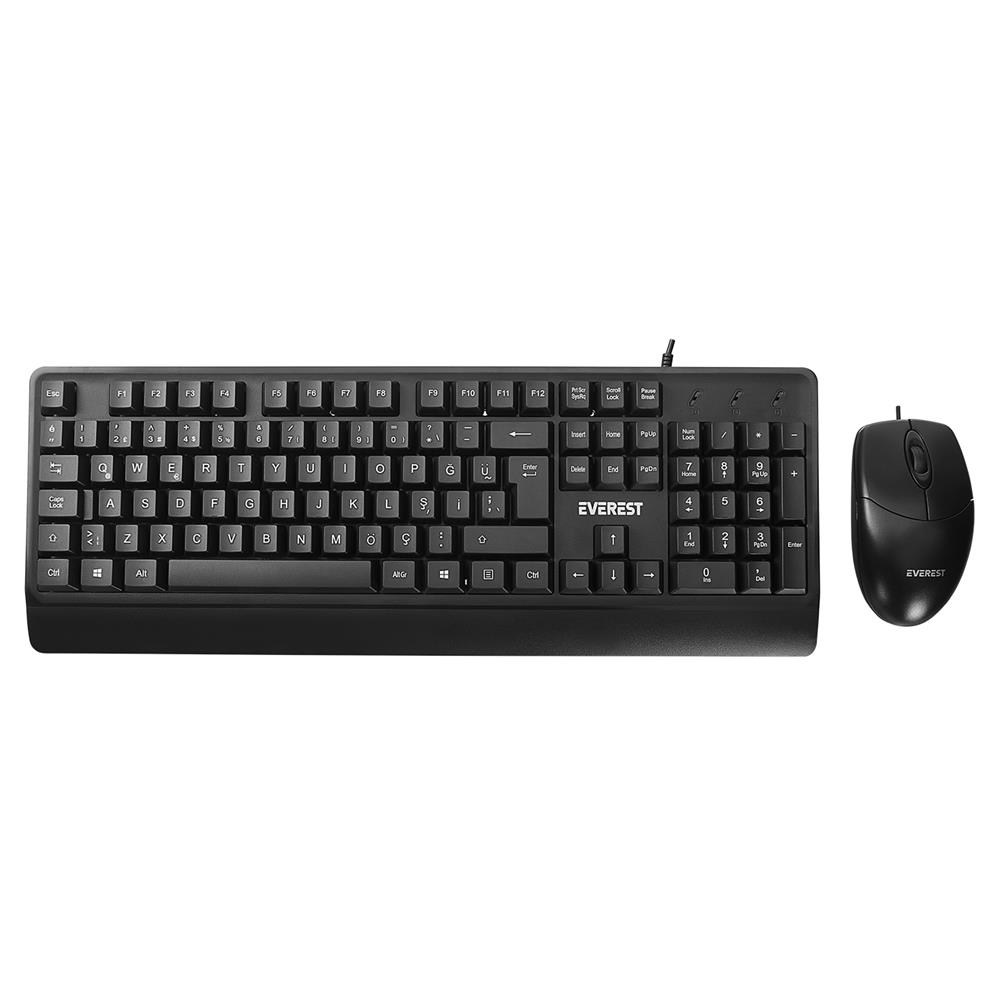 EVERESTEverest KM-619 Siyah Usb Q Standart Klavye + Mouse Set8680096131097