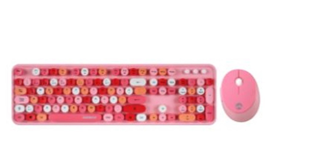 EVERESTEverest ROUND KM-6282 Renkli Tuşlu Pembe Kablosuz Q Multimedia Klavye + Mouse Set8680096114922