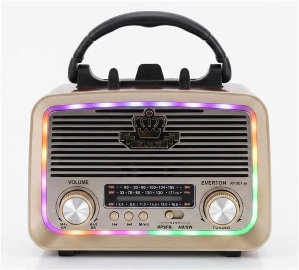EVERTONEverton RT-301.m  Bluetooth-USB-SD-FM Şarjlı,Solarlı,Ledli, Nostaljik Radyo El Fenerl Radyo7452025113013
