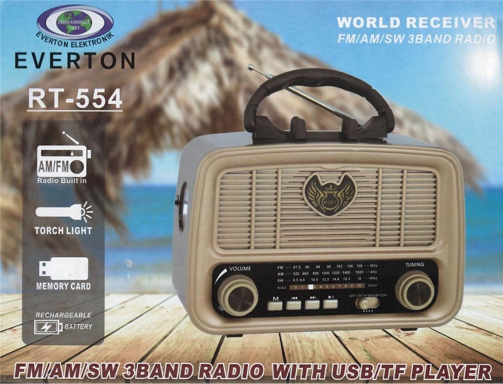 EVERTONEverton Rt-554  Bluetooth Fm-Usb-Tf-Aux Şarjlı Nostaljik Radyo1030155060009