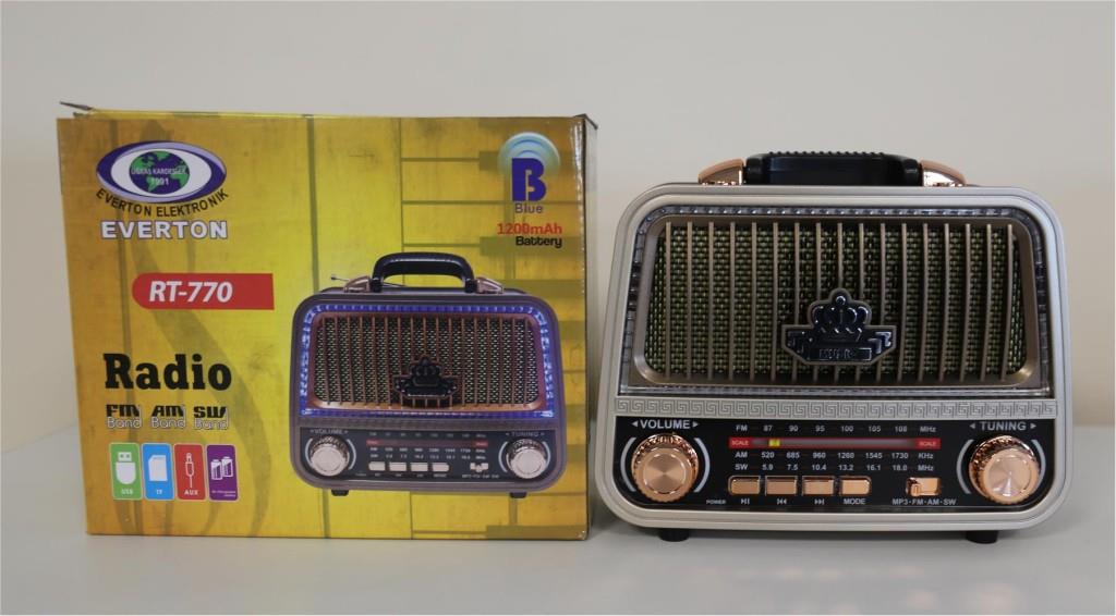 EVERTONEverton Rt-770  Bluetooth Fm-Usb-Tf-Aux  Şarjlı Nostaljik Radyo8698521889239