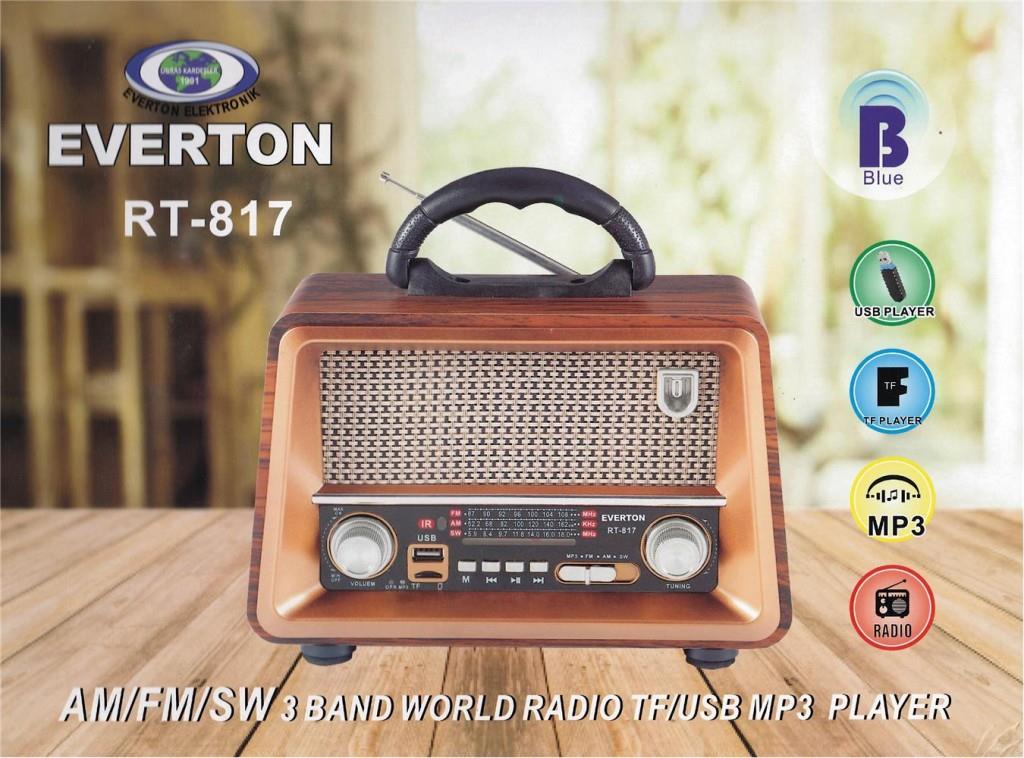 EVERTONEverton Rt-817  Bluetooth Fm-Usb-Tf-Aux Şarjlı Nostaljik Radyo7453025681724