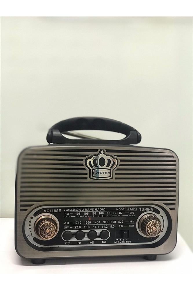 EVERTONEverton Rt-830 Güneş Enerjili Panelli Bluetooth Fm-usb-Tf Card-Aux Nostaljik Radyo7453351188300