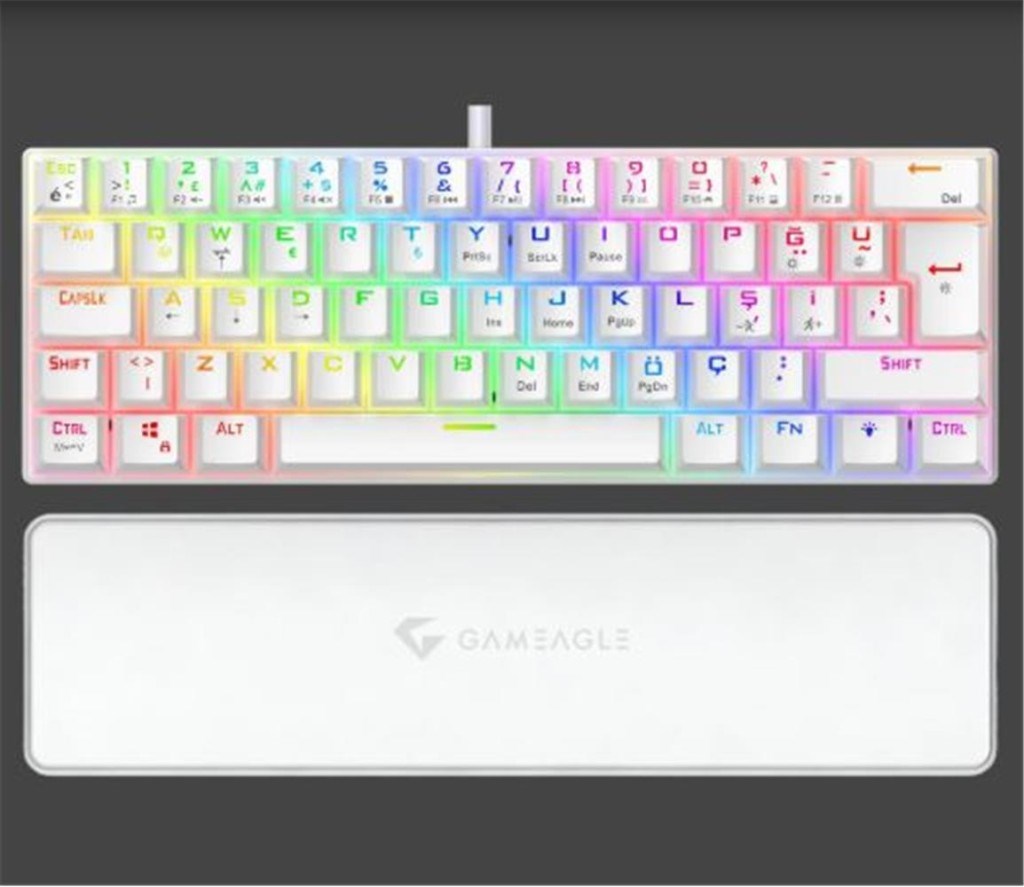 EVERESTGameagle GE2021 Helıos RGB Kablolu Tr Layout Mekanik Beyaz Oyuncu Klavyesi8683783020216