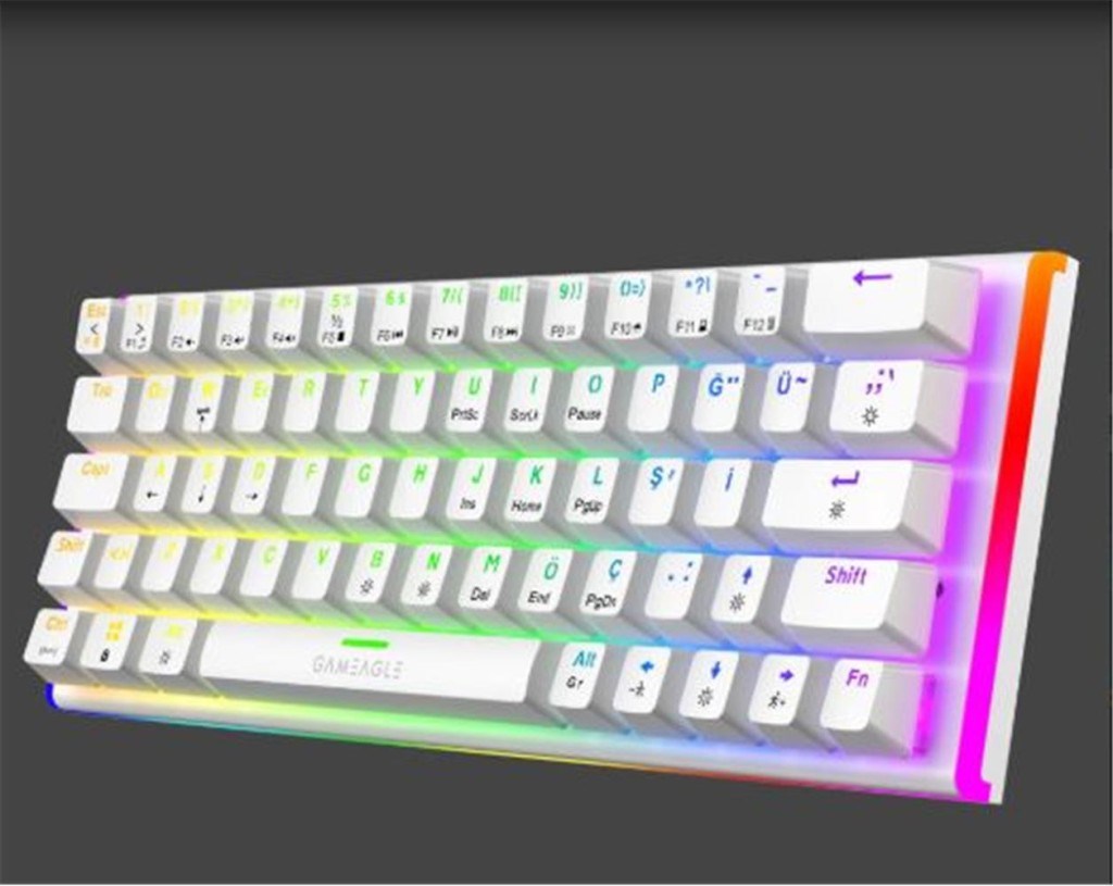 EVERESTGameagle GE2026 Caladrıa RGB Kablolu TR Layout Mekanik Beyaz Oyuncu Klavyesi8683783020261