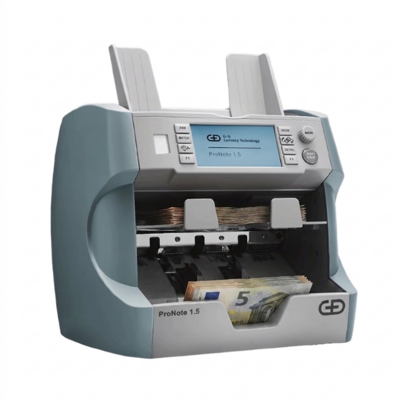 Giesecke+DevrientGiesecke+Devrient ProNote 1.5 Gen4 Banknot Sayma Makinesi, 25 Ülke Para Birimi SayarProNote 1.5 Gen4