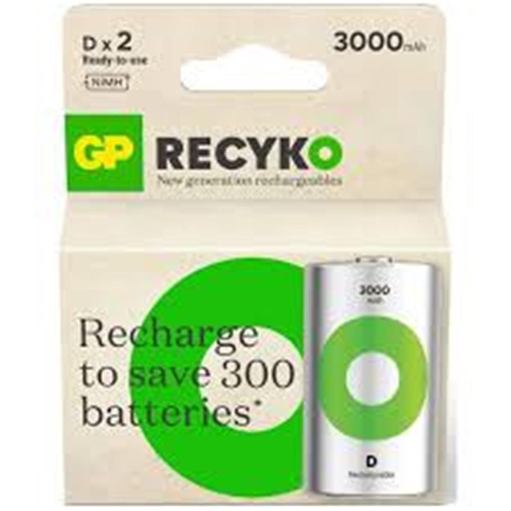 GPGp 3000 mAh Büyük Boy Şarjlı Pil 2 li  Paket D Boy GP300DHCR21-2TLB24891199212703