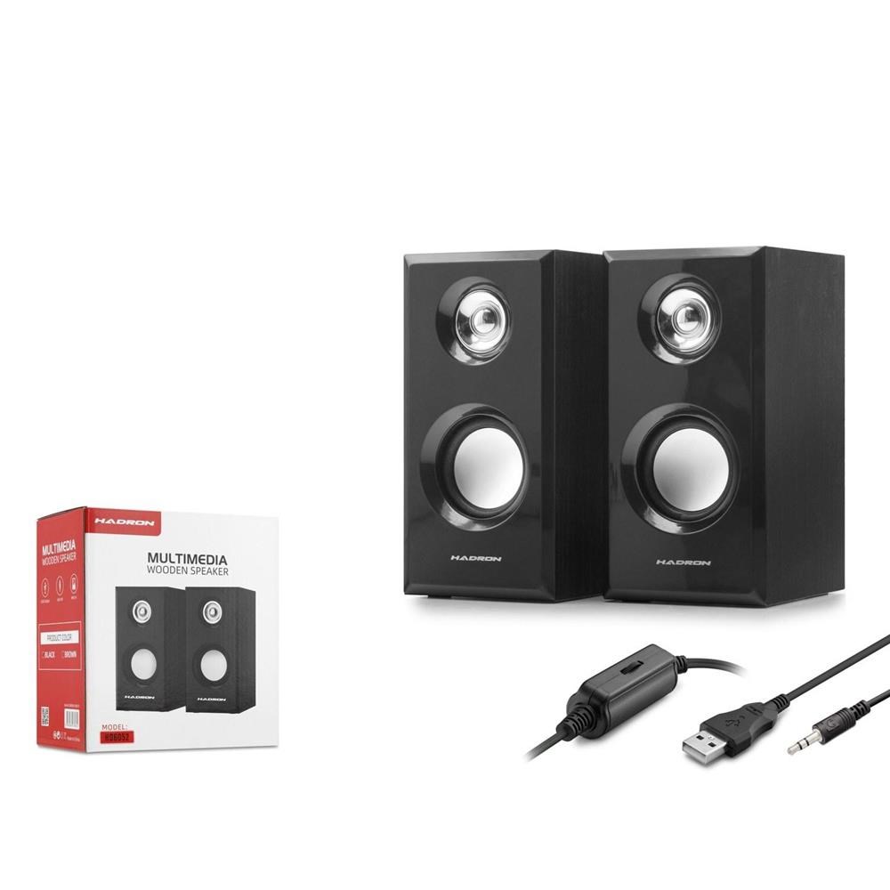 HADRONHadron  HD6052 Bilgisayar Speaker Usb 2.0 1.1 7.5-9.4-14.8CM Siyah8680469034642
