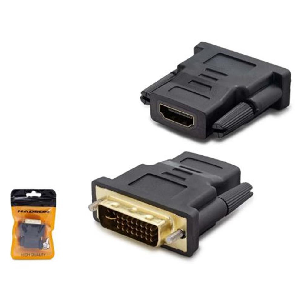 HADRONHADRON HDX1260 DVI (M) TO HDMI (F) ADAPTÖR 24+5 SİYAH8680469028658