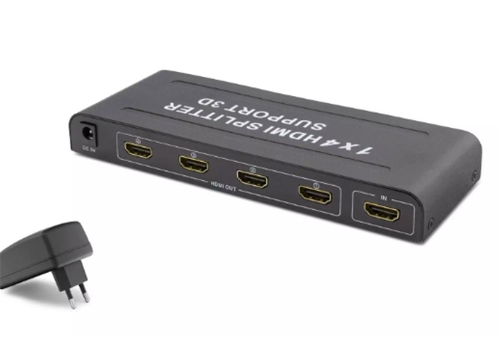 HADRONHadron Hdx1294 4 Port Hdmi Splitter 1.4V 1080P 3D 1-In 4-Out Siyah (Giriş 1xHDMI-Çıkış 4 xHDMI)8680469031238