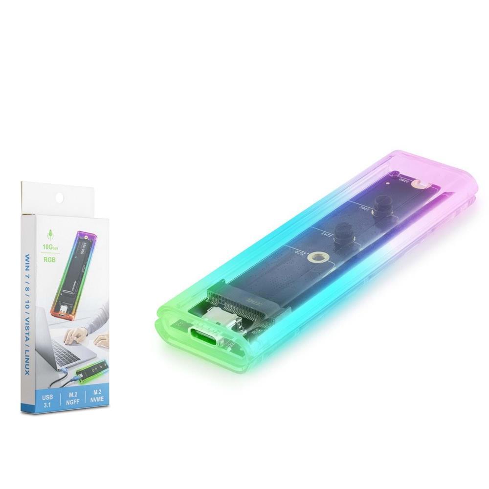 HADRONHadron Hdx1770 Ssd Kutu Type-C3.1 Nvme + Ngff M2 10Gbps Rgb Transparent8680469039395