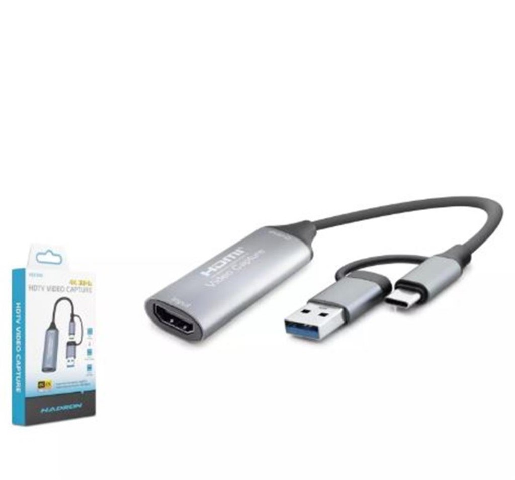 HADRONHadron Hdx7856 Hdmi Video Capture Type-C + Usb3.0 4K 30Hz Gri8680469042586