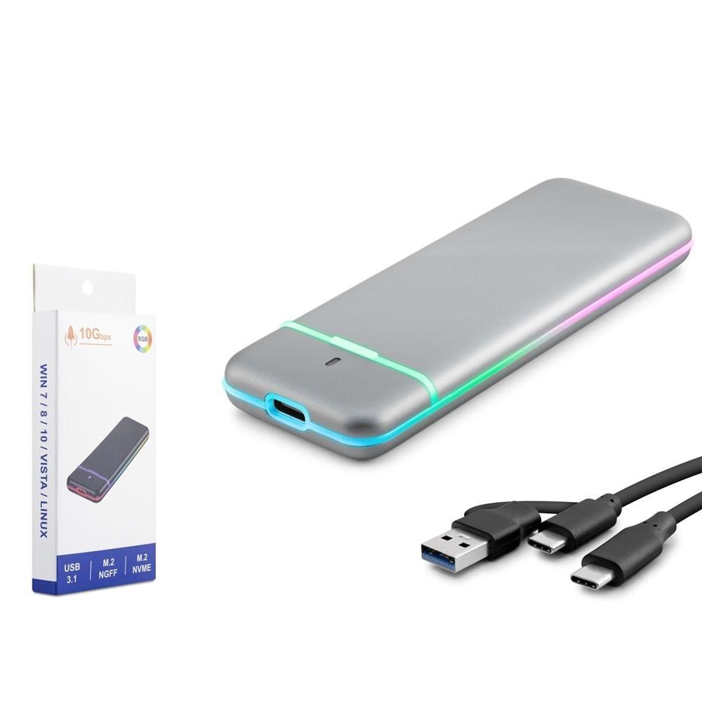 NODARHadron M2 Hdx1774 Ssd Kutu Type-C3.1 + Usb3.0 Nvme + Ngff M2 Chip Rtl9210B Gri8680469042906