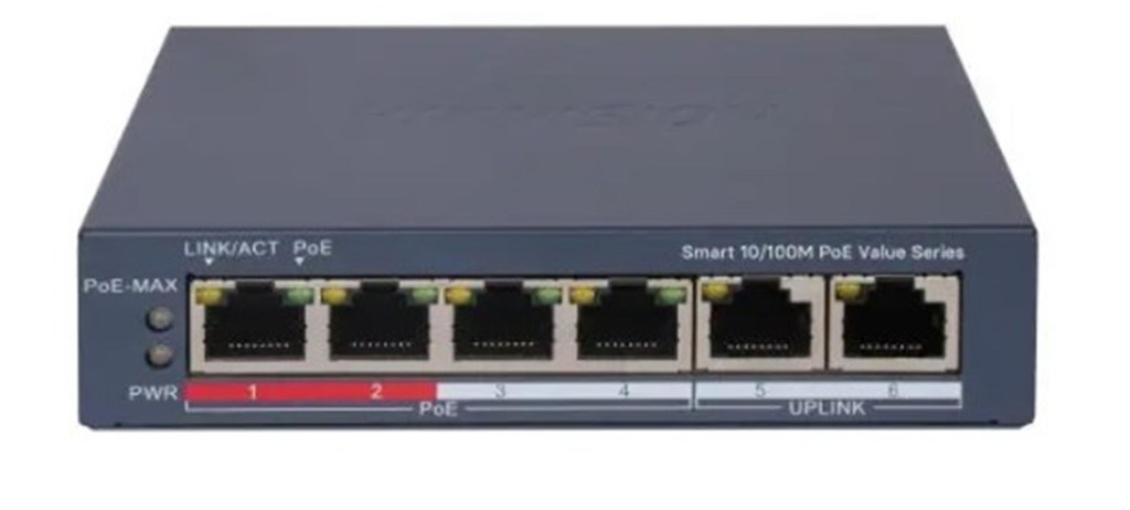 HIKVISIONHikvision DS-3E1106P-EI-M 4 Port PoE 10-100 2-Uplınk Yönetilemez Switch6942160449913