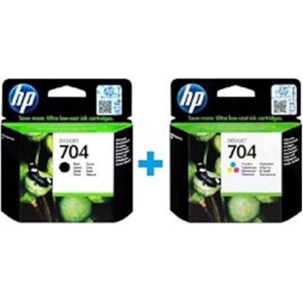 HPHP CN692AE + CN693AE 704  Siyah + Renkli Kartuş Seti704SET