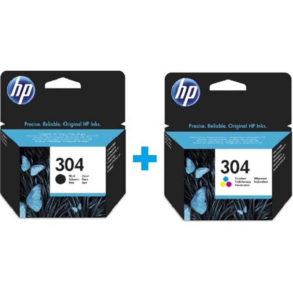 HPHP N9K05AE + N9K06AE 304  Siyah + Renkli Kartuş Seti304SET