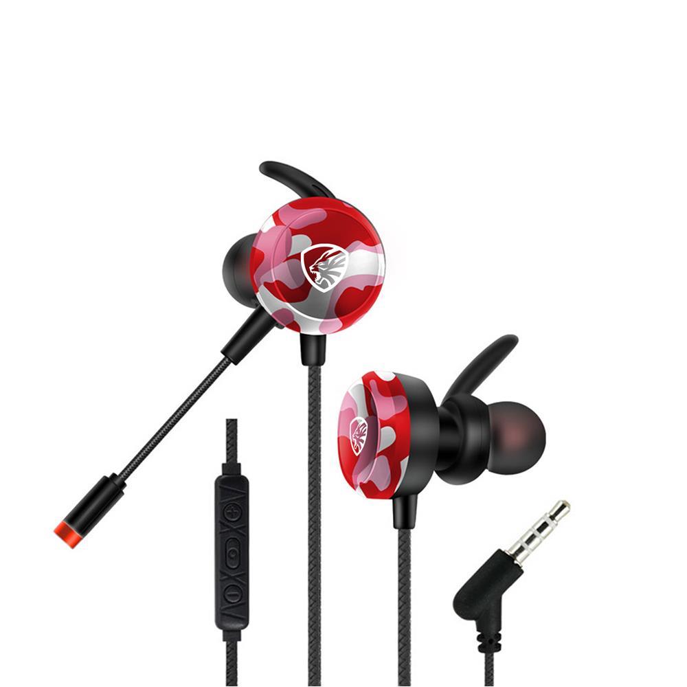 HYTECHHytech HY-GK4 3,5 Oyuncu Esnek Mikrofonlu Kırmızı Kamuflaj Kulakiçi Kulaklık8680096107115