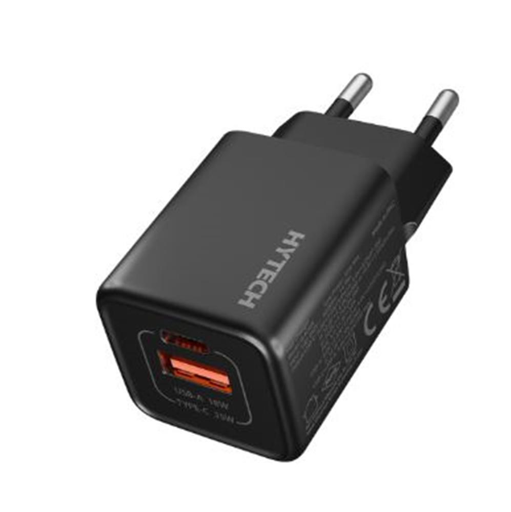 HYTECHHytech HY-XEG35 Type USB-C 35W PD + 18W USB QC 3.0 GAN PD-PPS Siyah Hızlı Ev Şarj Adaptörü8680096133381