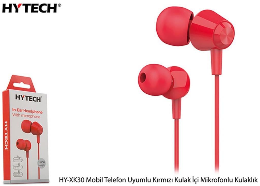 HYTECHHytech HY-XK30 Mobil Telefon Uyumlu Kırmızı Kulak İçi Mikrofonlu Kulaklık8680096080203