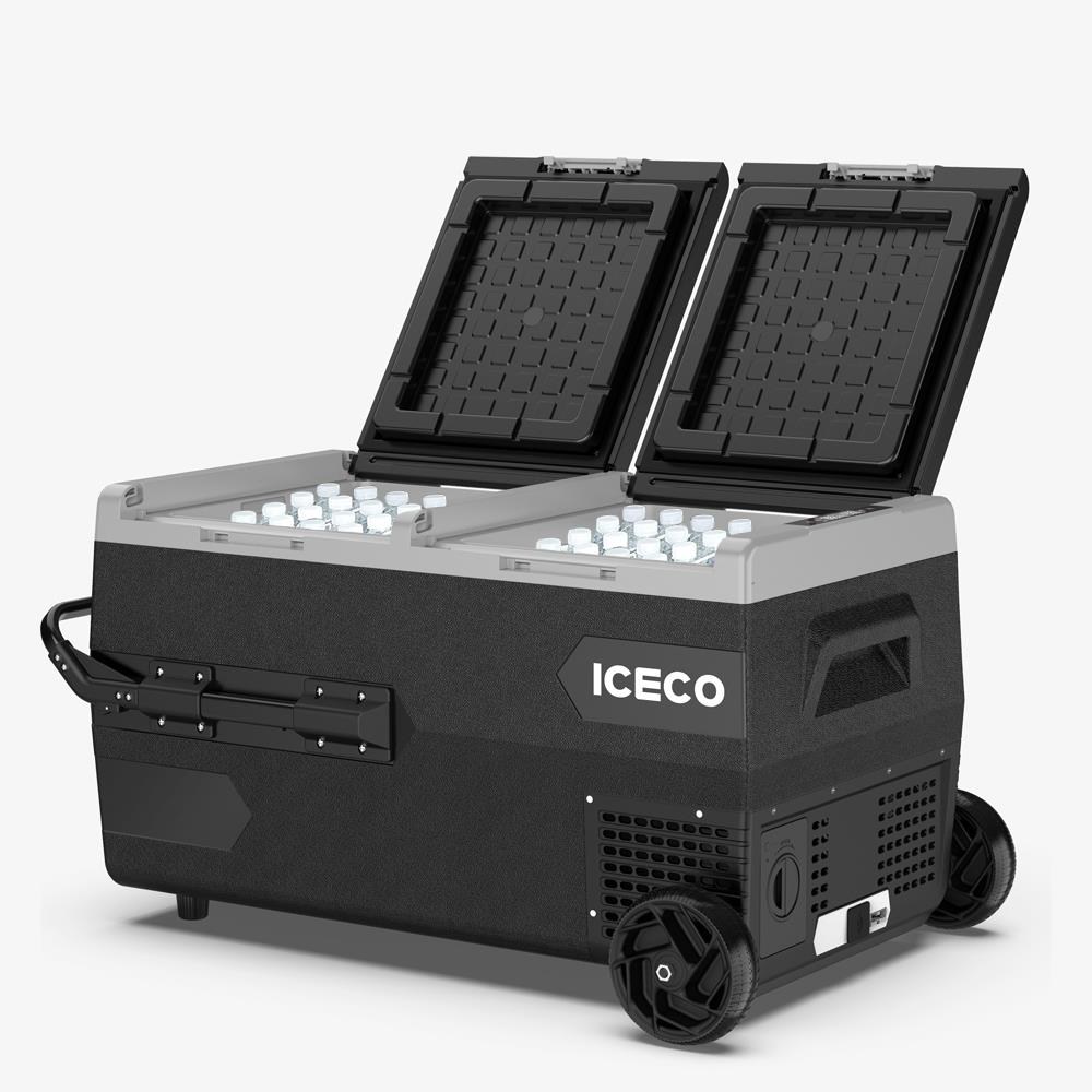 ICECOICECO K95D 12/24Volt 95Lt Akülü/Kablolu/ Çift Bölmeli Kompresörlü Outdoor Oto Buzdolabı/Dondurucu (Akü Dahil Değildir)K95D