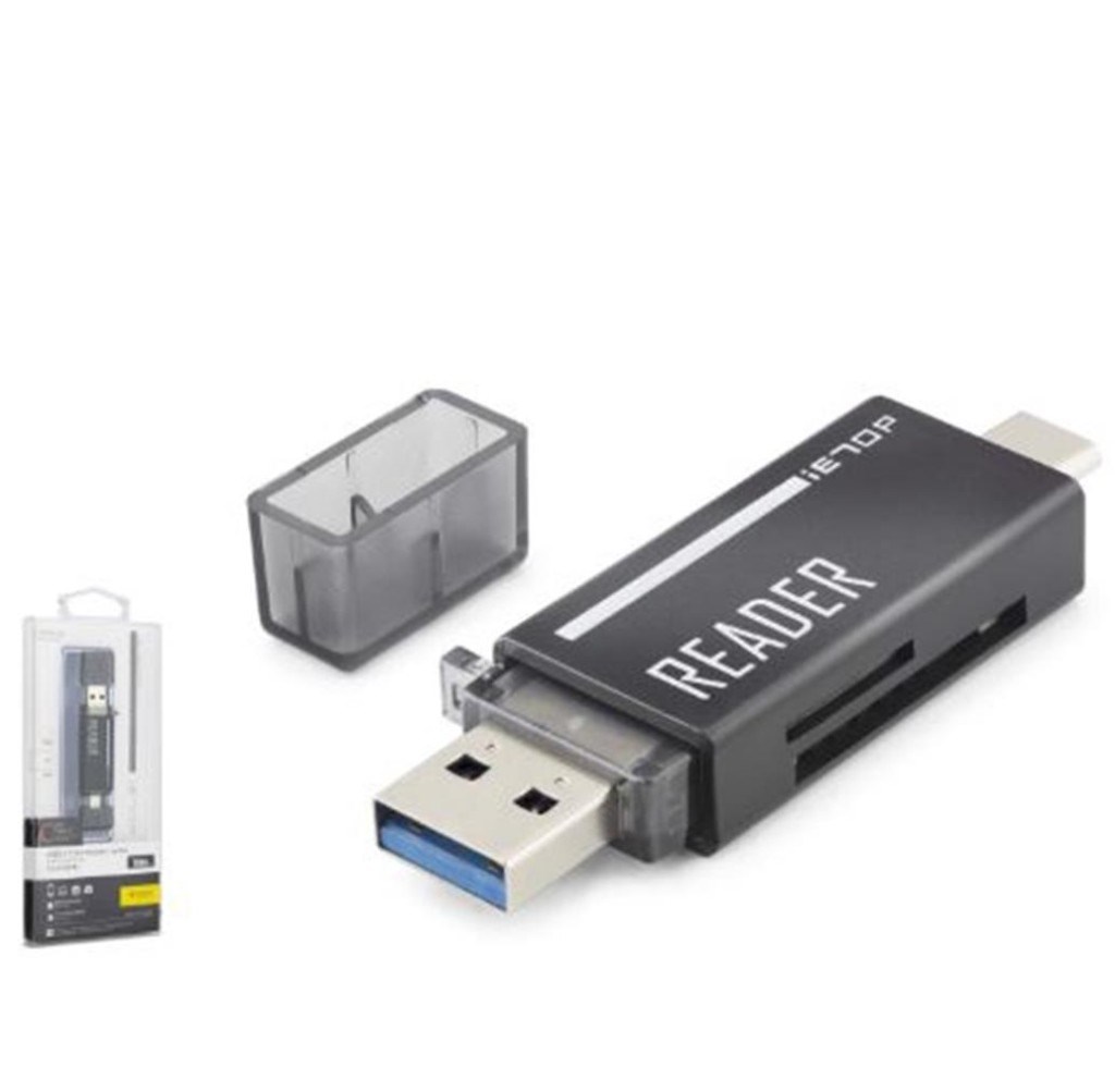 HCSiETOP TC306AC USB Type-C 3.2 Gen1 Kart Okuyucu SD MicroSD 5 Gbps Siyah8680469050970