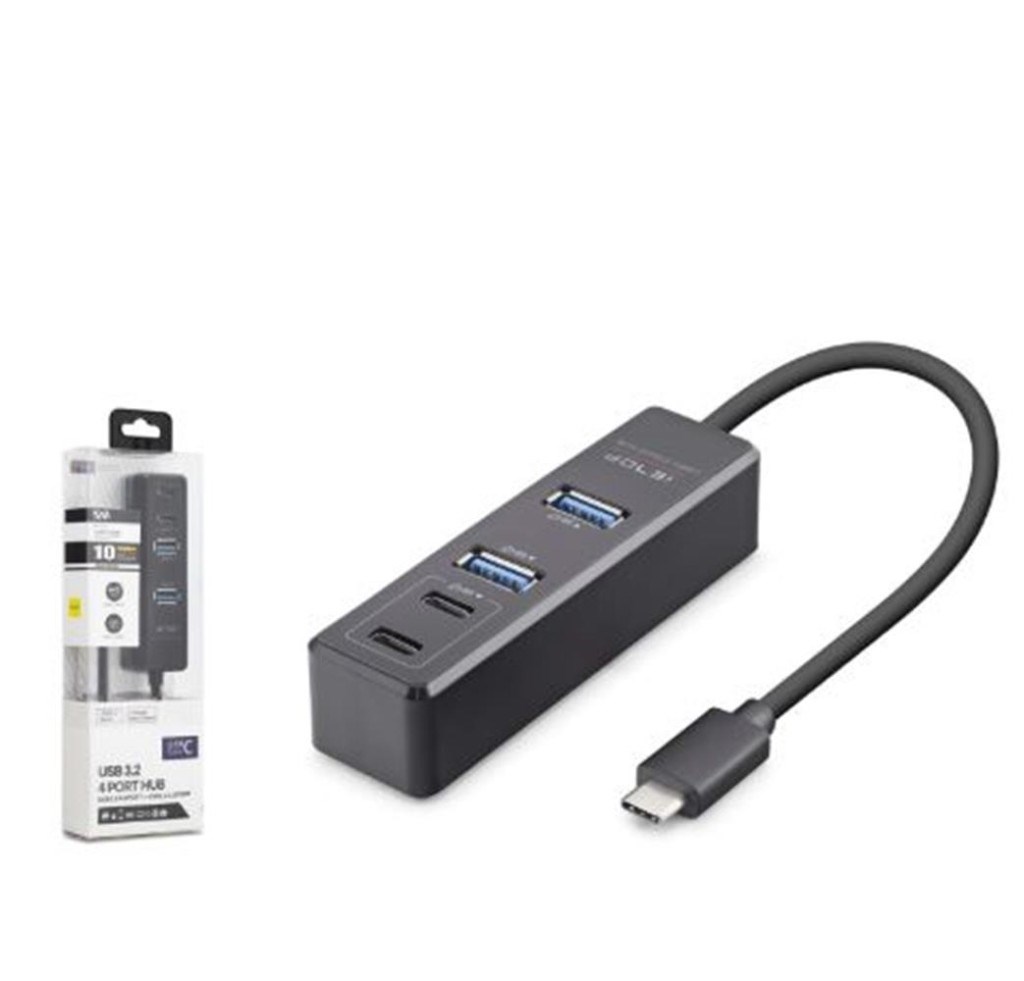 NODARiETOP TU1009 Type-C 3.2 Gen2 Hub 4 Port 10 Gbps Siyah8680469050772