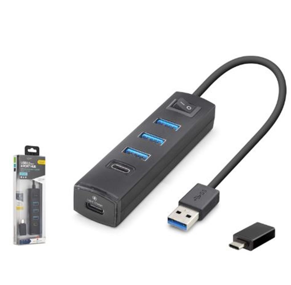 HCSiETOP TU359 USB Type-C 3.2 Gen1 Anahtarlı Hub 4 Port 5 Gbps Siyah8680469050826