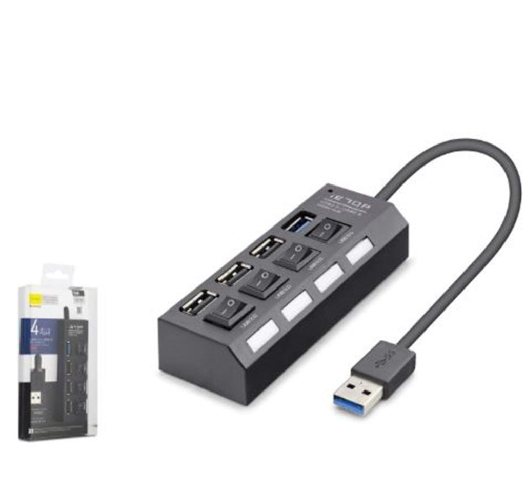 HCSiETOP U3202 USB 3.0 Anahtarlı Hub 4 Port 5 Gbps Siyah8680469051045