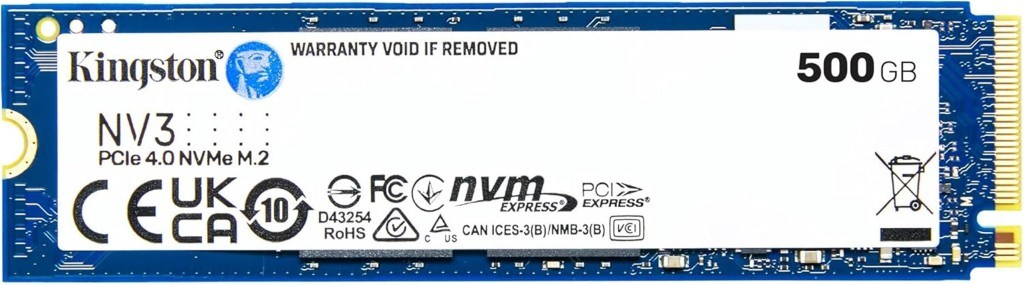 KINGSTONKingston 500GB NV3 PCIe 4.0 NVMe M.2 2280 SSD Disk SNV3S-500G SSD Disk740617344806