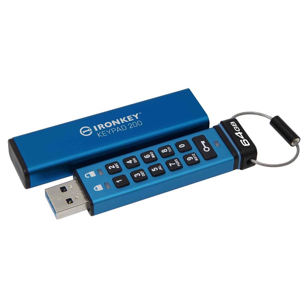 KINGSTONKingston IKKP200-64GB 64GB IronKey Keypad 200, FIPS 140-3 Lvl 3 (Pending) Flash Bellek740617330076
