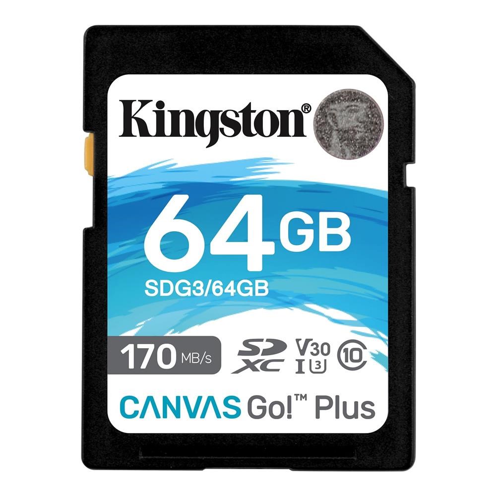 KINGSTONKingston SDG3-64GB 64GB SDXC Canvas Go Plus 170R C10 UHS-I U3 V30 Hafıza Kartı740617301397