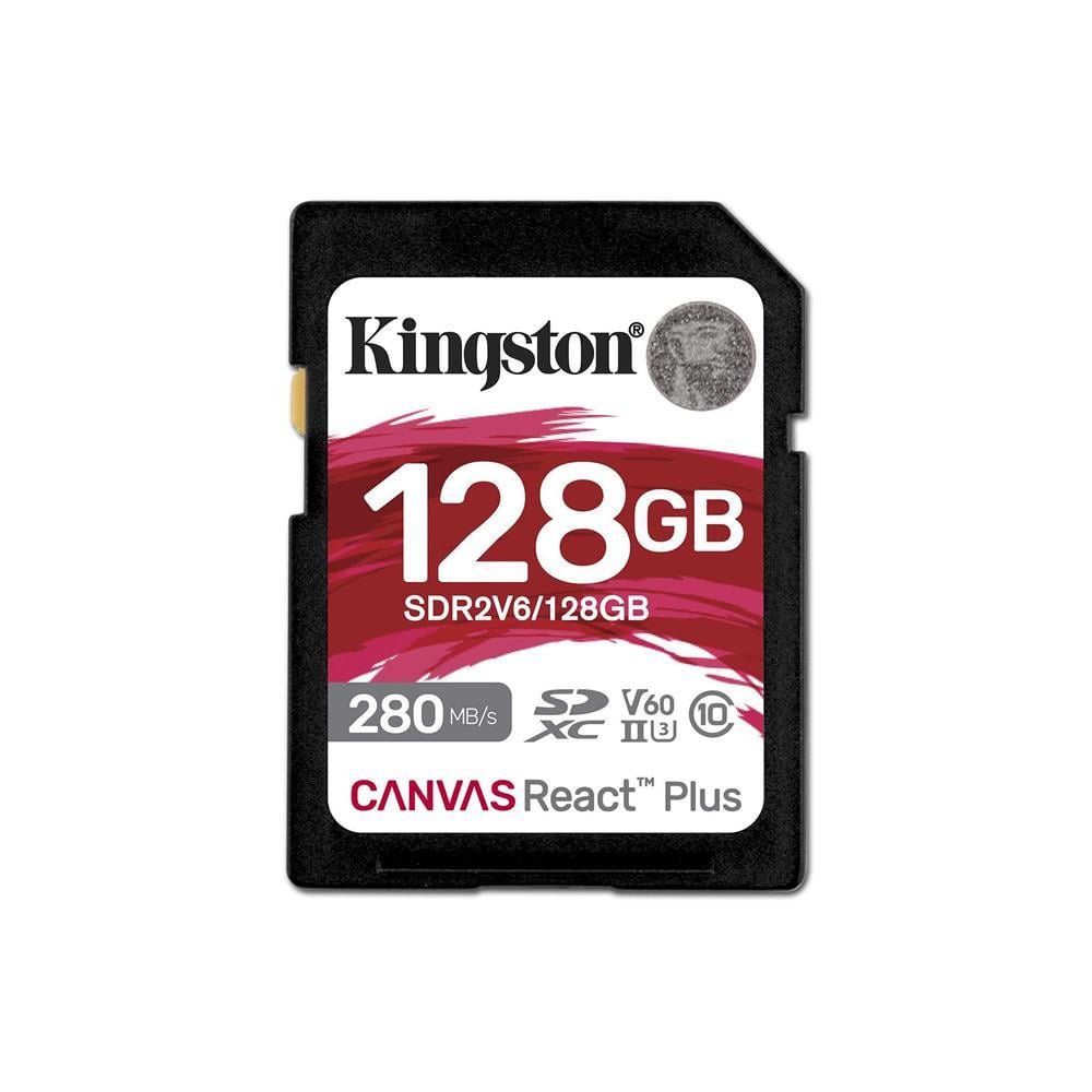 KINGSTONKingston SDR2V6-128GB Canvas React Plus SDXC UHS-II 280R-100W U3 V60 for Full HD-4K SD Hafıza Kartı740617340617