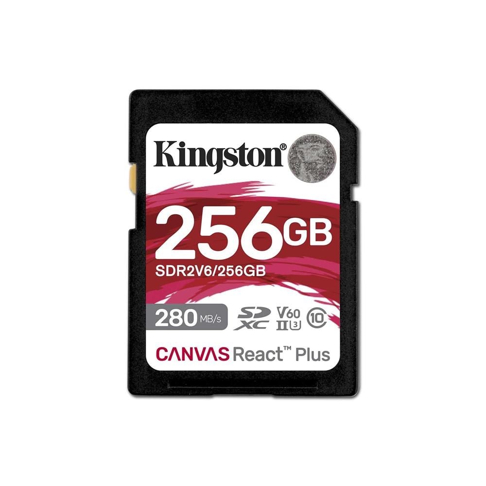 KINGSTONKingston SDR2V6-256GB Canvas React Plus SDXC UHS-II 280R-150W U3 V60 for Full HD-4K SD Hafıza Kartı740617340594