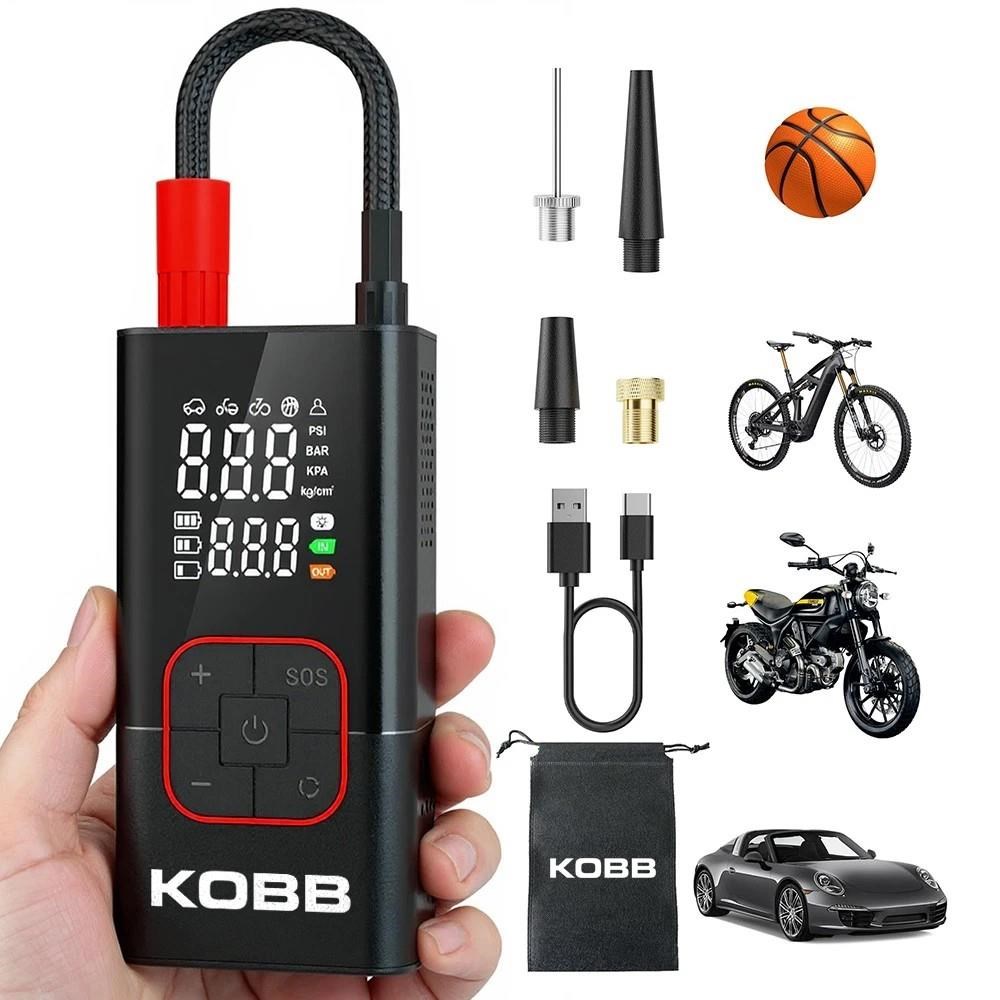 KOBBKOBB KB412 Li-ion Şarjlı 150 PSI Dijital Göstergeli Akıllı Lastik Şişirme Pompası+ Powerbank + SOS + Led LambaKB412