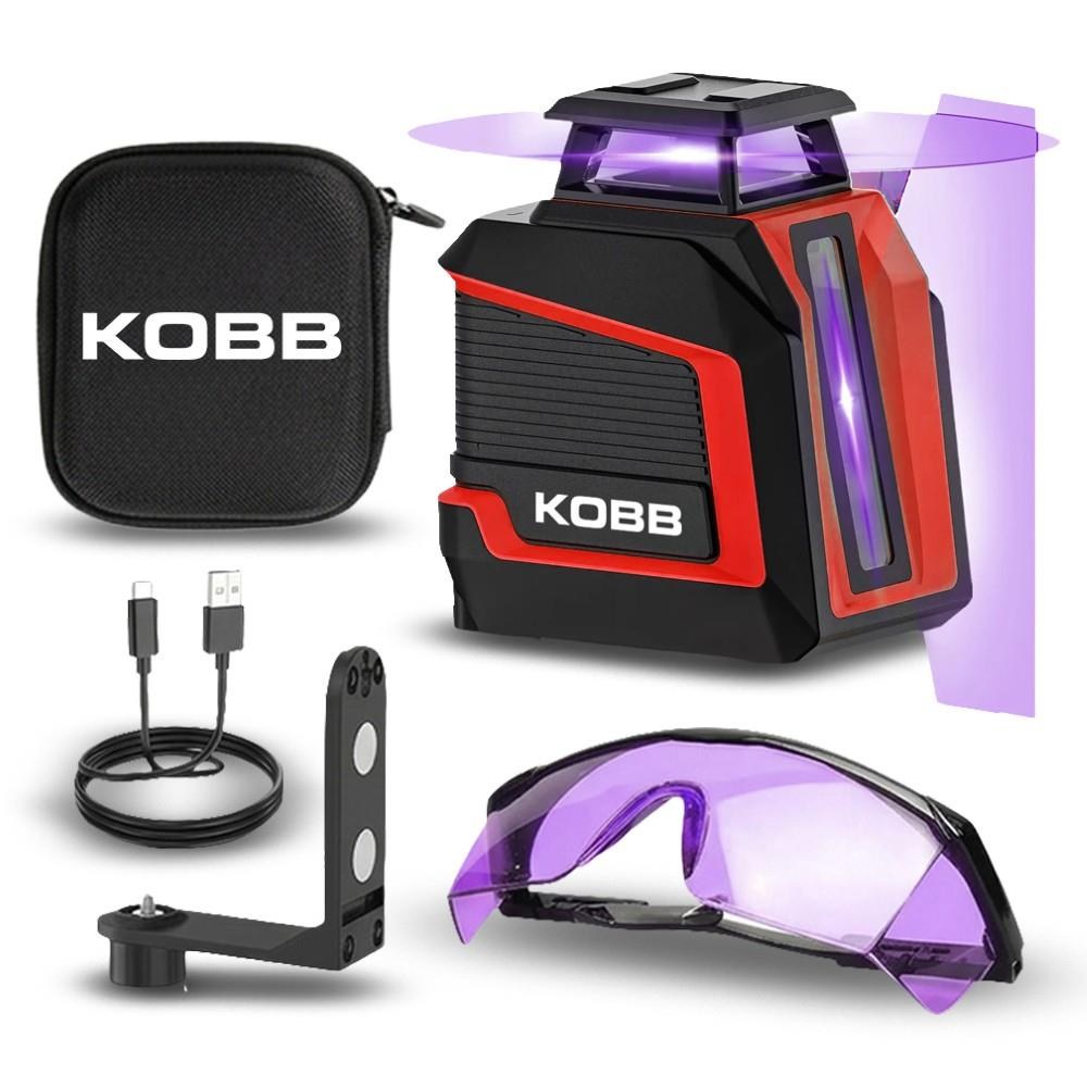 KOBBKOBB KBL30P 3.7V Li-ion Yatay 360° ve Dikey Otomatik Hizalamalı Mor Işık Profesyonel Çizgi LazerKBL30P
