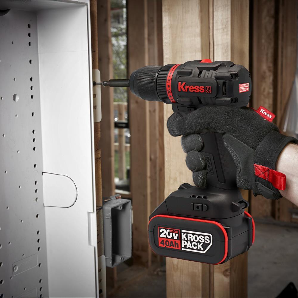 KressKress KUA71 20Volt/4.0Ah Li-ion Çift Akülü Kömürsüz Profesyonel Şarjlı MatkapKUA71