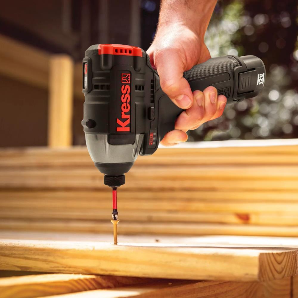 KressKress KUB50.2 12Volt 2.0Ah Li-ion Çift Akülü 140Nm Kömürsüz Profesyonel Şarjlı Darbeli TornavidaKUB50.2