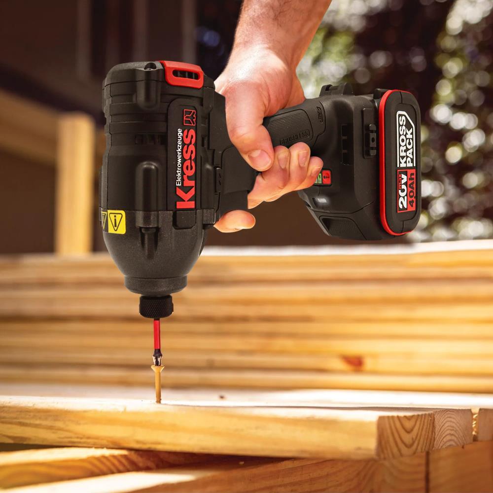 KressKress KUB60.2 20Volt 4.0Ah Li-ion Çift Akülü 230Nm Kömürsüz Profesyonel Şarjlı Darbeli TornavidaKUB60.2