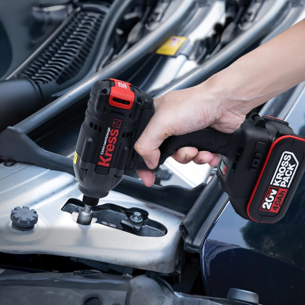 KressKress KUB60.2 20Volt 4.0Ah Li-ion Çift Akülü 230Nm Kömürsüz Profesyonel Şarjlı Darbeli TornavidaKUB60.2