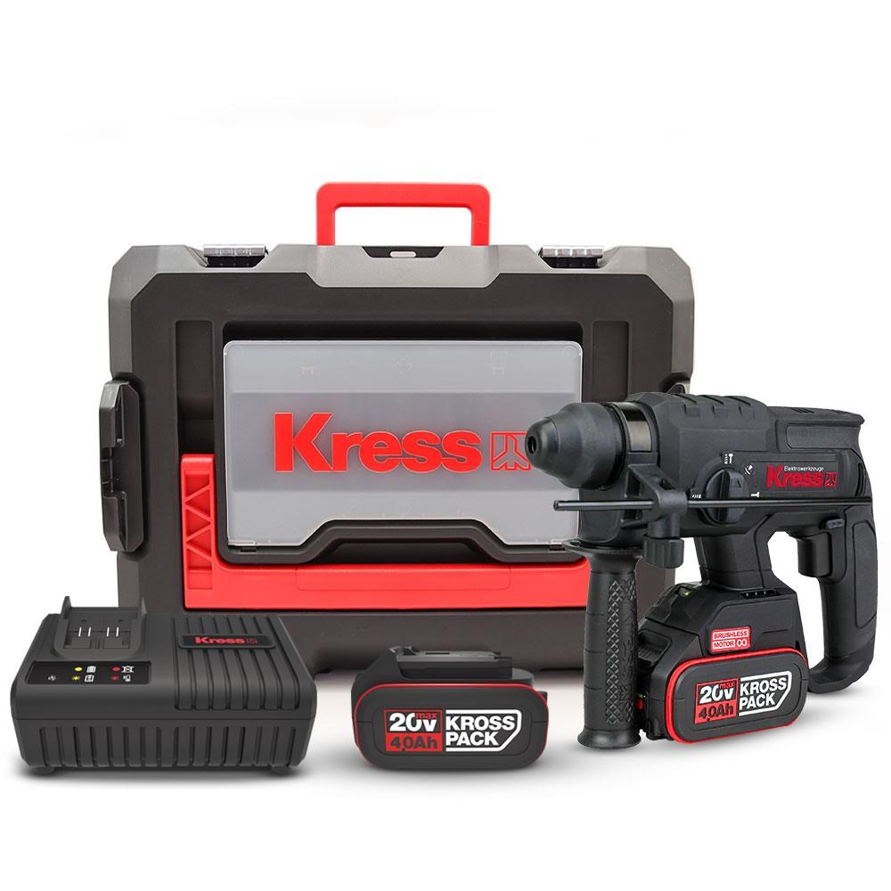 KressKress KUC60.2 20Volt 4.0Ah. 2.0J Li-ion Çift Akülü Kömürsüz Profesyonel SDS-Plus Pnömatik Kırıcı/DeliciKUC60.2