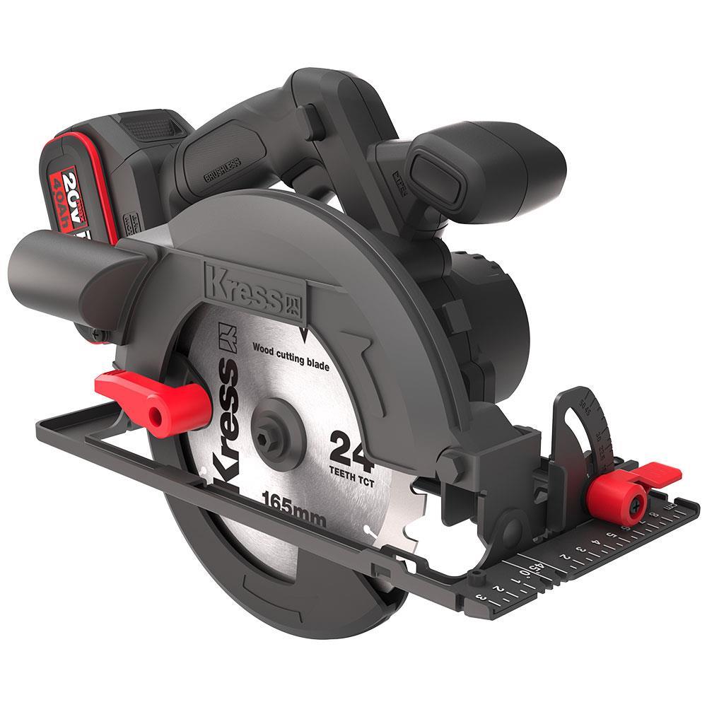 KressKress KUE12.1 20Volt 4.0Ah. Li-ion 165MM Çift Akülü Kömürsüz Profesyonel Daire TestereKUE12.1