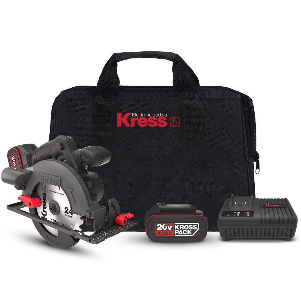 KressKress KUE12.1 20Volt 4.0Ah. Li-ion 165MM Çift Akülü Kömürsüz Profesyonel Daire TestereKUE12.1
