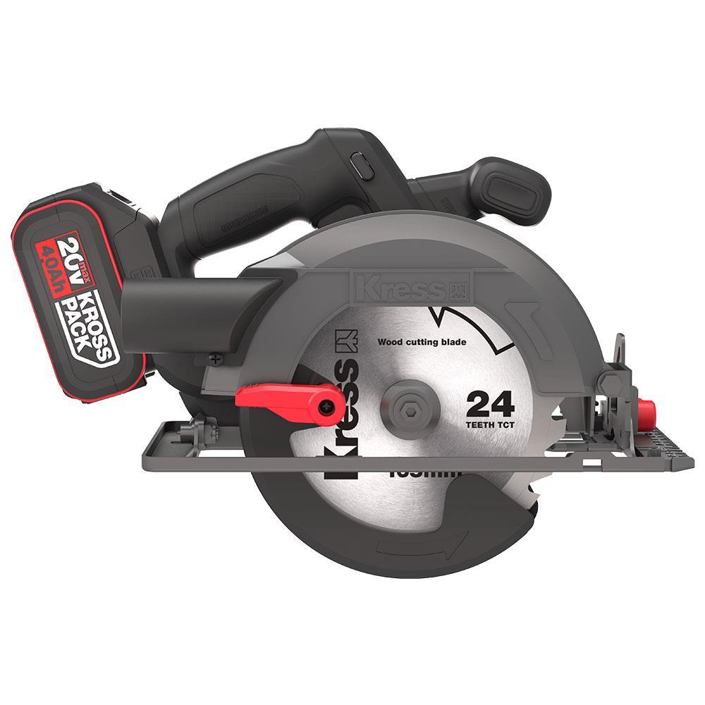 KressKress KUE12.1 20Volt 4.0Ah. Li-ion 165MM Çift Akülü Kömürsüz Profesyonel Daire TestereKUE12.1