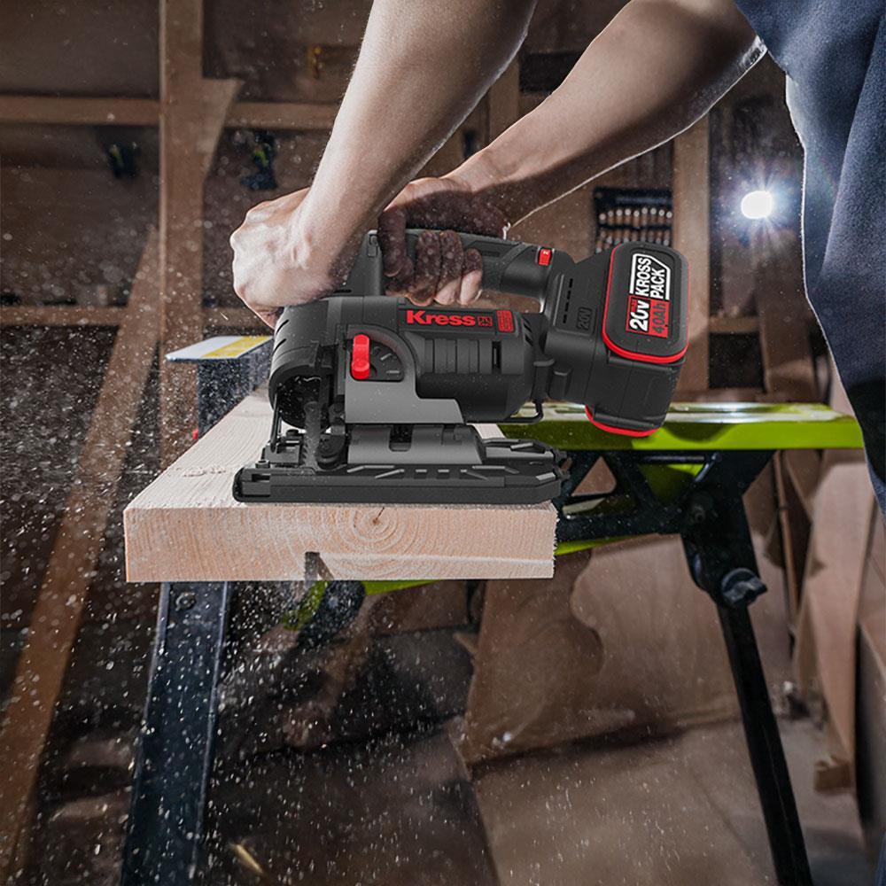 KressKress KUE26.9 20Volt Profesyonel Kömürsüz Devir Ayarlı Şarjlı Dekupaj Testere (Akü Dahil Değildir)KUE26.9