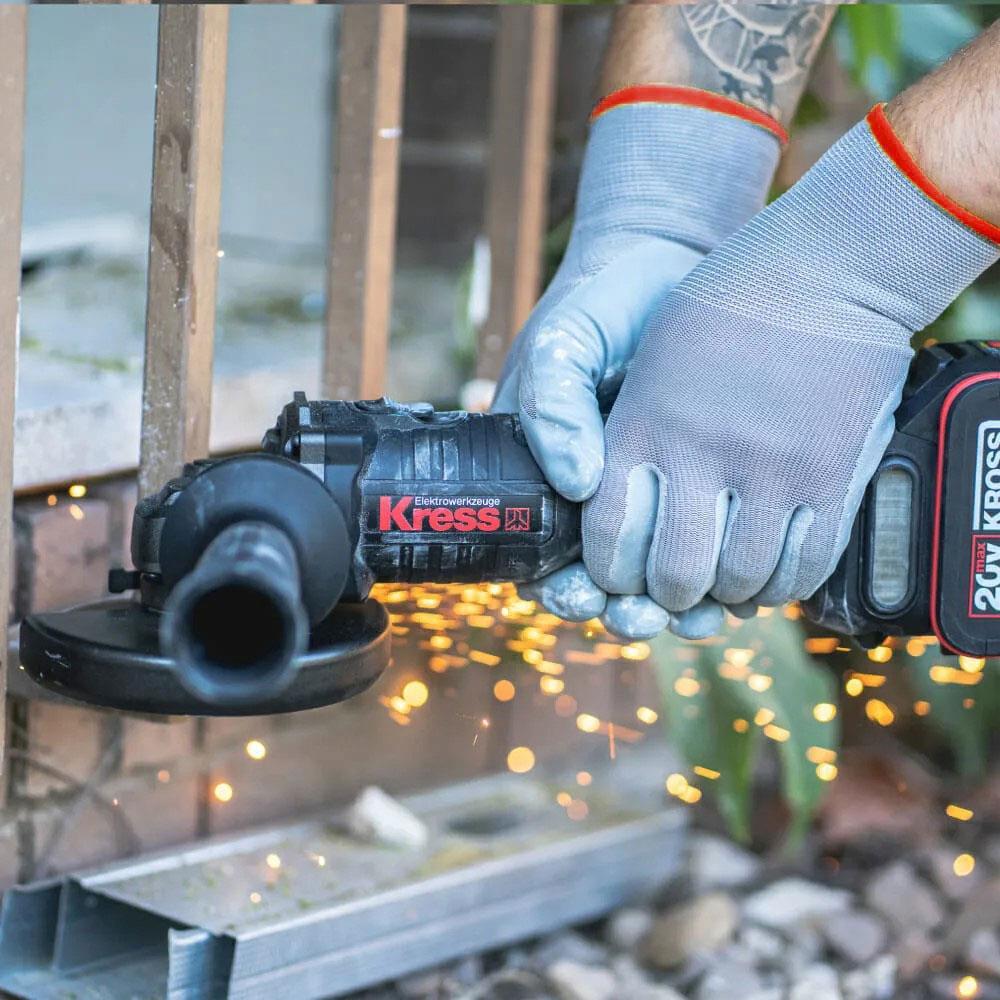 KressKress KUH10.9 20Volt 125mm Kömürsüz Profesyonel Şarjlı Devir Ayarlı Avuç Taşlama (Akü Dahil Değildir)KUH10.9