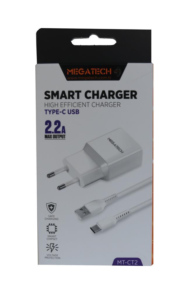 MEGATECHMegatech MT-Ct1 2.1a  2ın1 Typc-e Ev Şarj+Type-c Kablo9100910105039
