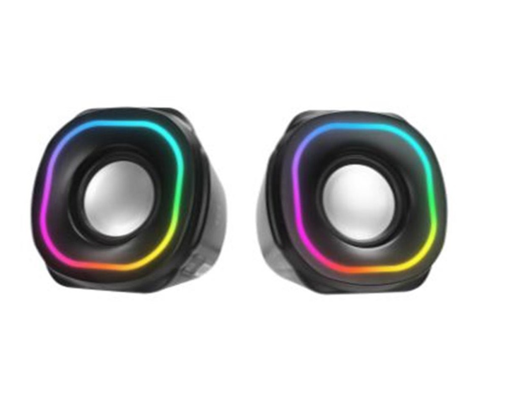 MİKADOMikado MD-180 2.0 3W-2 Siyah RGB Aydınlatmalı USB + 3.5mm USB 5V Speaker Hoparlör8680096132346