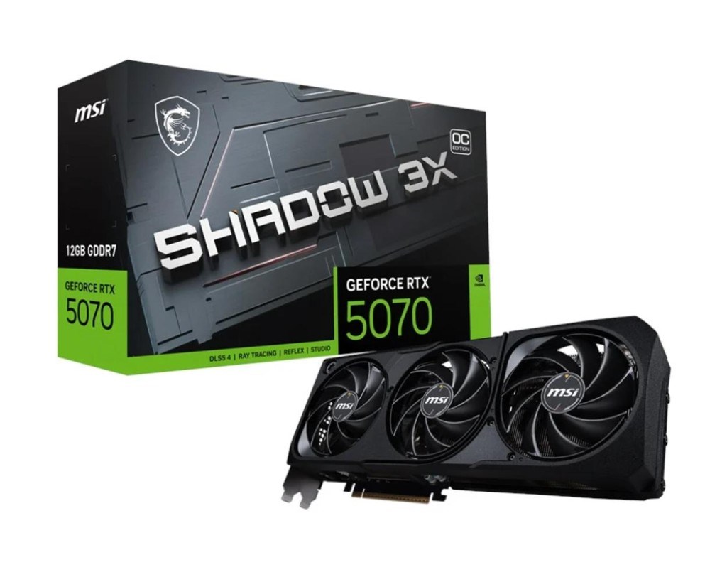 MSIMsi GeForce RTX5070 12G Shadow 3X OC 12GB GDDR7 192 Bit DLSS 4 Ekran Kartı4711377308205